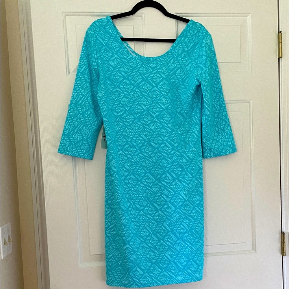 Persifor size L blue pattern dress NWT
